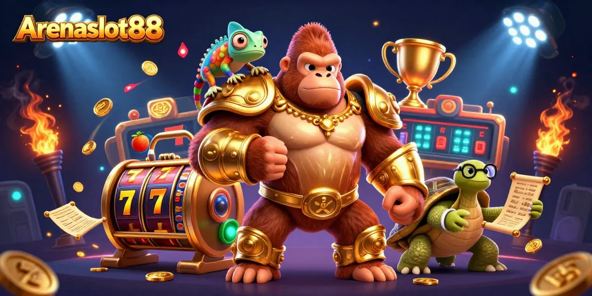 Arenaslot88 menawarkan permainan slot menarik dengan jackpot besar dan elemen seru dalam ilustrasi 3D.