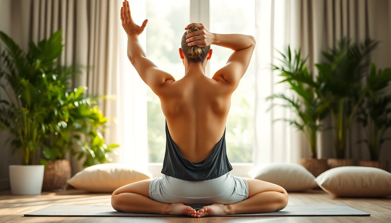 Explore natural back pain solution techniques through yoga instruction in a serene environment.
