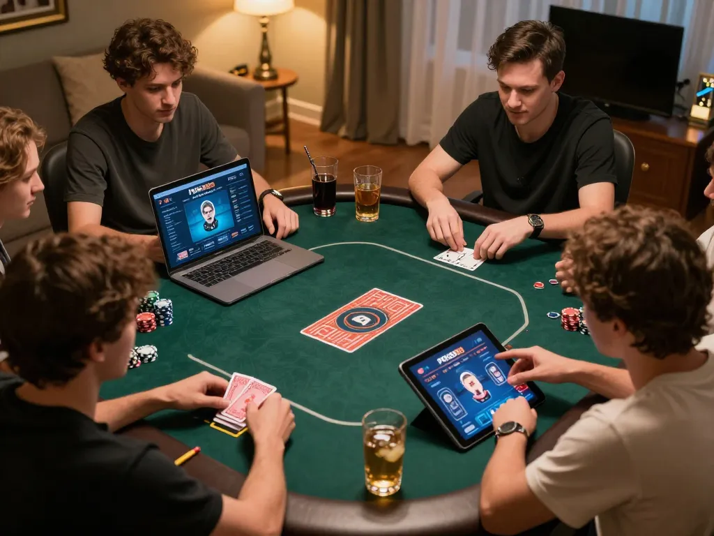 Engaged players experiencing a thrilling game of POKER88 online, showcasing a user-friendly interface and cozy atmosphere.