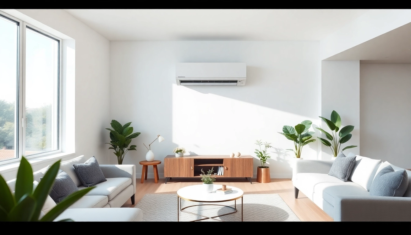 Showcase of daikin mini split ac installed in a modern living room, highlighting its sleek design and functionality.