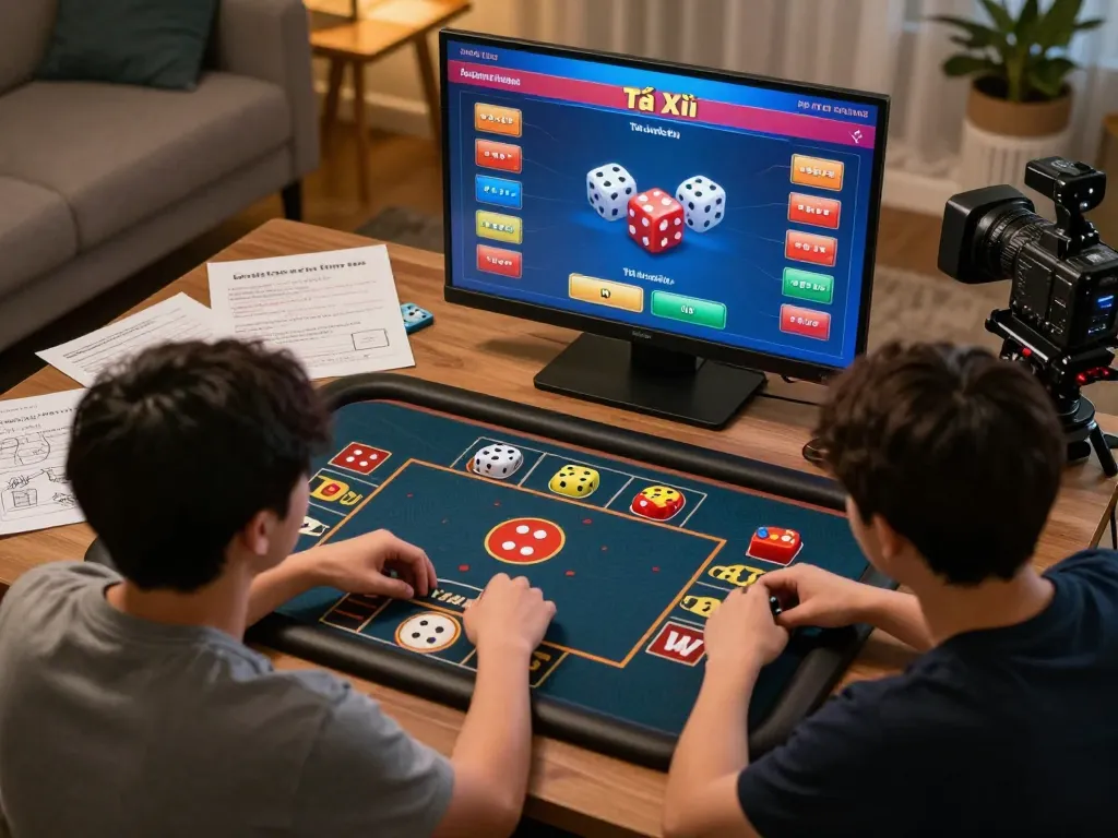 Players strategizing their bets in Tài Xỉu online, emphasizing responsible gambling techniques.