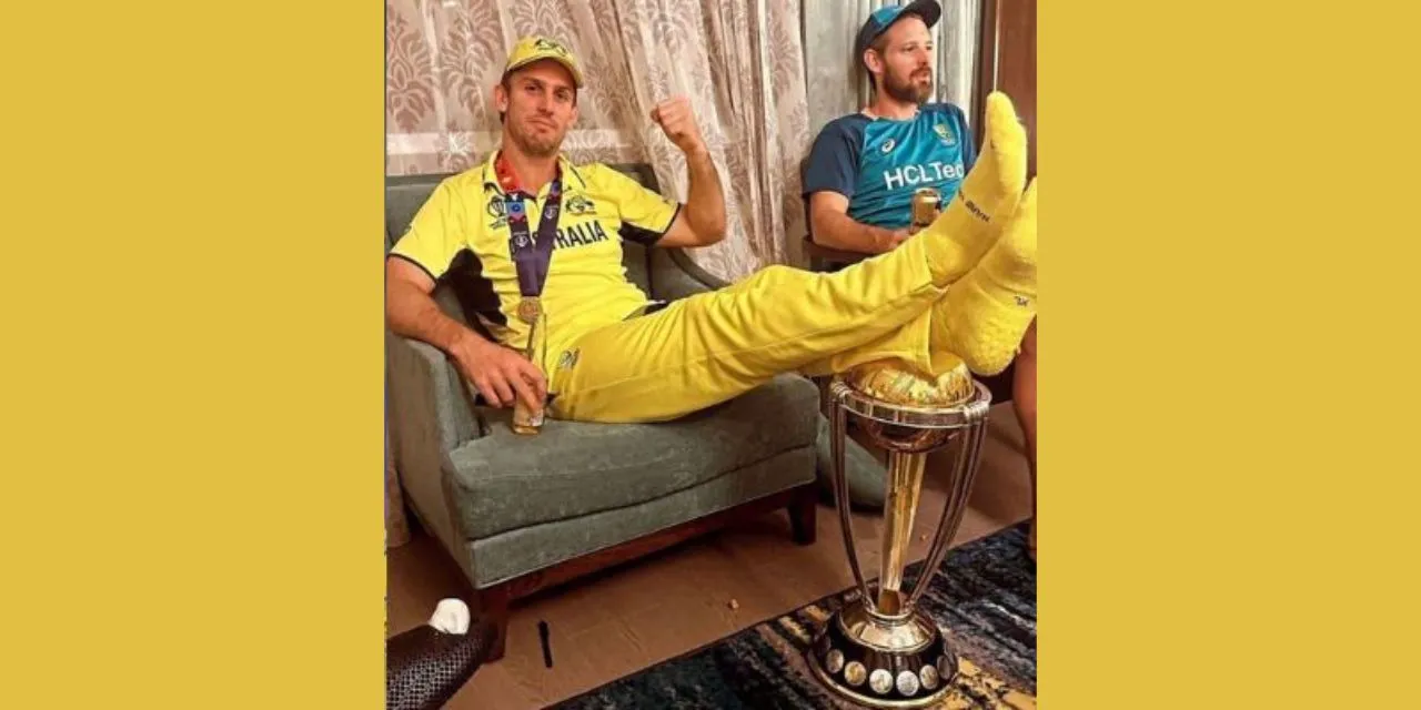 IND vs AUS: Australia's pride sky high after winning the World Cup, People angry with Mitchell Marsh's shameful act