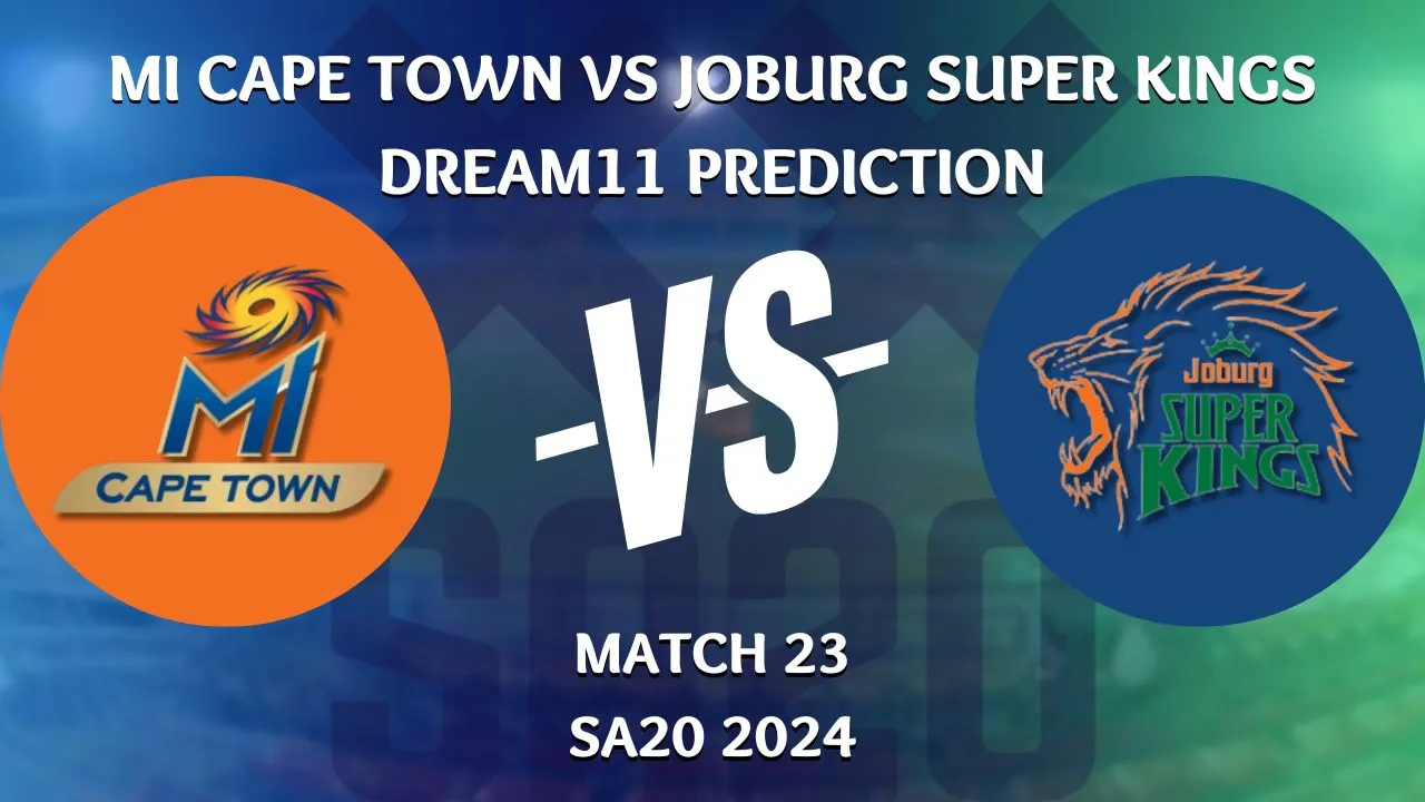 MICT vs JSK Dream11 Prediction, Dream Playing 11, Dream Fantasy Tips, Pitch Report, SA20 2024, Match 23