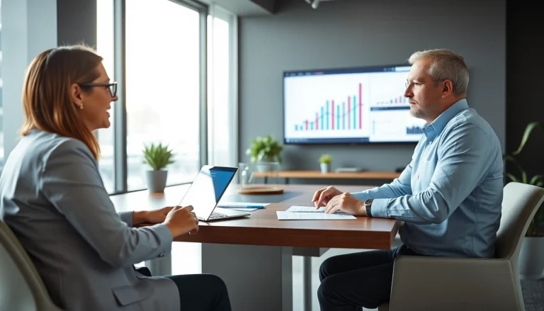 Engaging financial advisor San Antonio providing expert advice in a modern office setting.