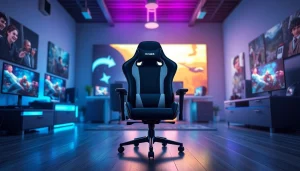 Engage with the RR 88 gaming chair in a vibrant gaming environment.