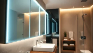 Erleben Sie den eleganten Spiegelschrank mit LED Beleuchtung für Ihr modernes Badezimmer.