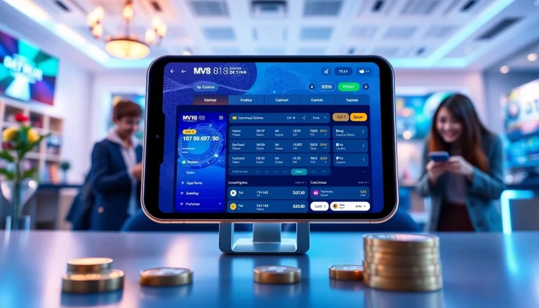 Experience MV 88's user-friendly online betting platform showcasing secure payments and happy users.
