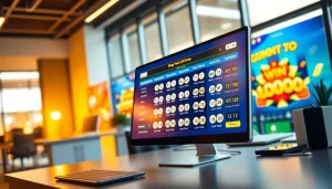 Menggambarkan platform diantogel yang menampilkan antarmuka pengguna yang menarik dan modern.