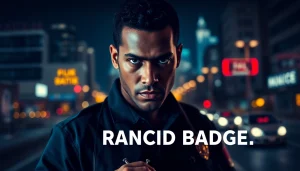 Capture the intensity of Rancid Badges featuring Derrick Nash in a gripping crime scene.