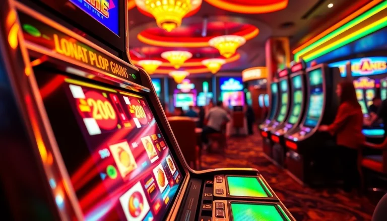 Menangkan permainan slot dengan riuhnya suasana kasino yang berwarna-warni.