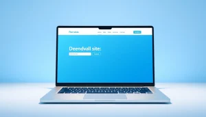 Desenvolvimento de Site otimizado em um laptop, destacando design e funcionalidade atraente.