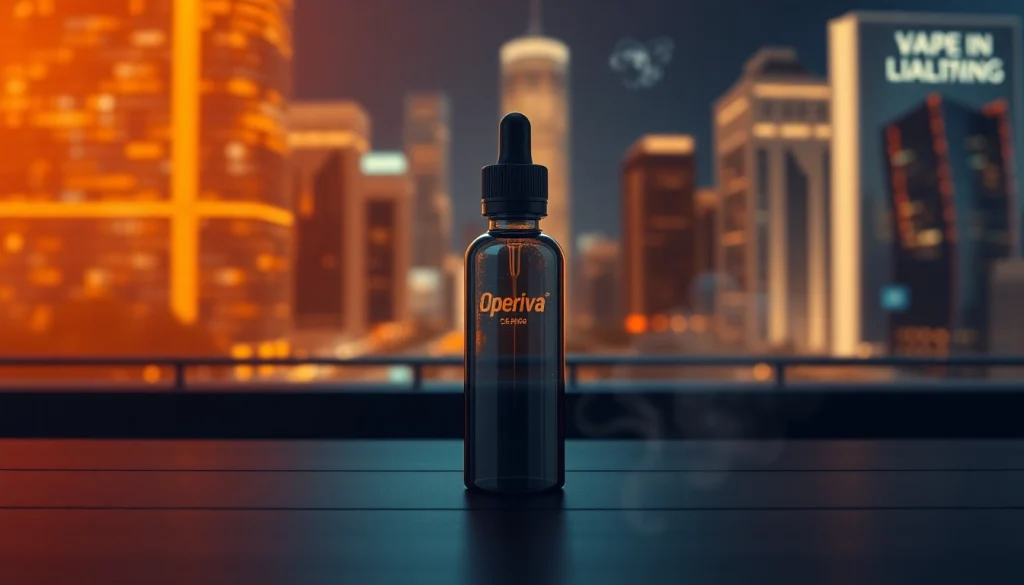 Liquid in a stylish vape bottle surrounded by a warm, inviting atmosphere.