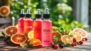 Aktive Nutzer genießen Oxva Liquid zusammen mit frischen Früchten.