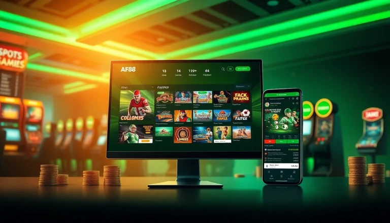 Experience seamless gaming at af88.com with a modern interface showcasing sports and casino games.