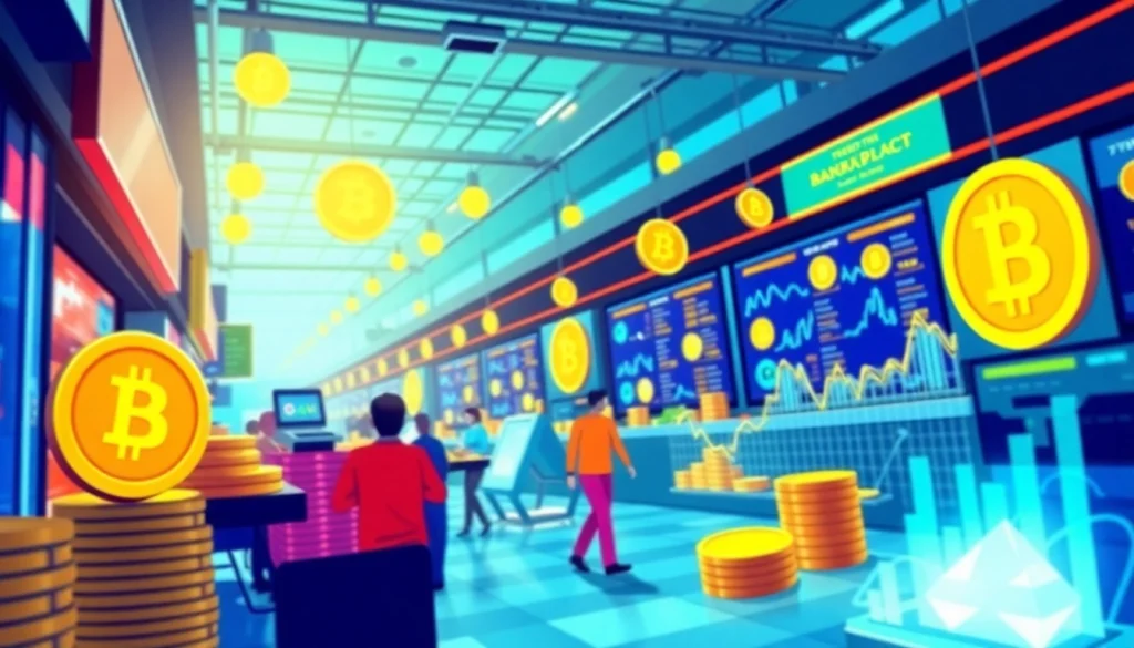 Discover Trending Coins listing with vibrant graphics showcasing dynamic cryptocurrency tokens.