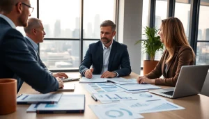 Engaging professional meeting with an accounting firm for real estate investors in a modern office.