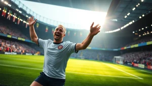 See Alan Shearer's thrilling goal celebration at https://diknews.co.uk/alan-shearer/ surrounded by fans.