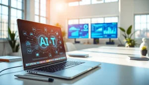 Enhancing insights into AI and technology at https://mohamedmmblog.tech with a vibrant workspace.