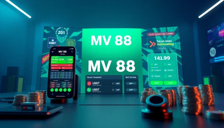MV 88 online gambling platform interface featuring secure USDT transactions and engaging betting visuals.