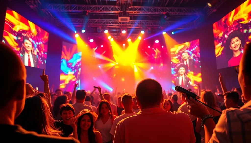 Engage with the thrilling atmosphere at https://tcspecialentertainment4u.com featuring a vibrant stage and enthusiastic audience.