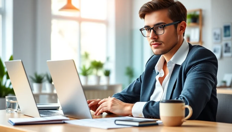 Enhance your marketing strategy with https://albmaftoh.com showcased in a professional office setting.