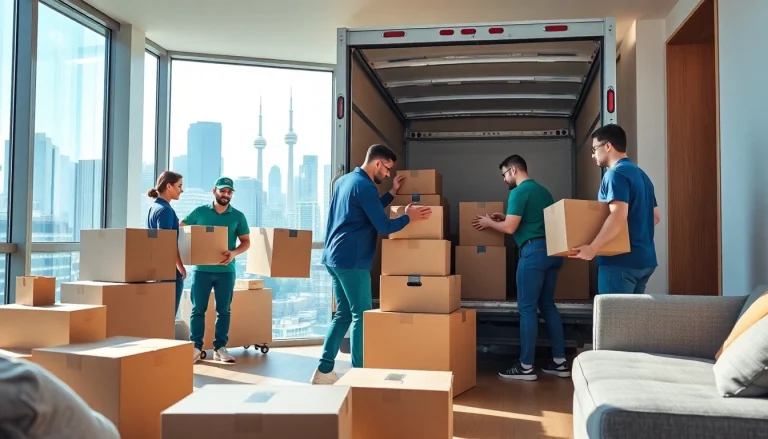 Toronto moving company team expertly packing and loading items for a seamless move.