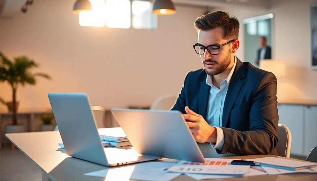 Estimate ROI for real estate using smart analytics at a modern office workspace.