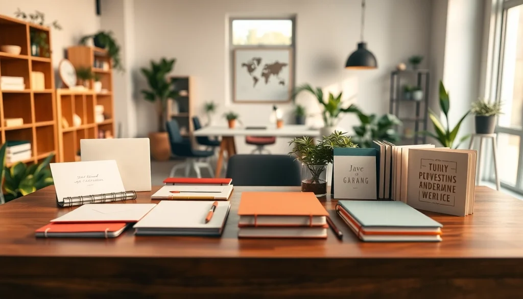 Showcasing elegant designs from a stationery company with vibrant colors and unique products.