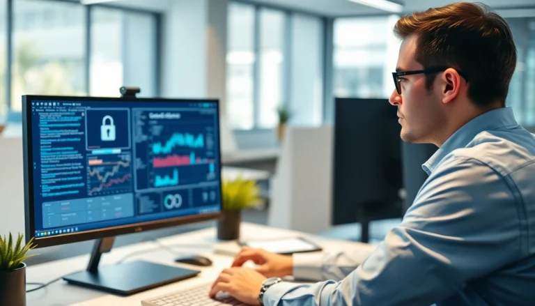 Enhance cyber security fredericksburg with a professional analyzing data in a tech-savvy environment.