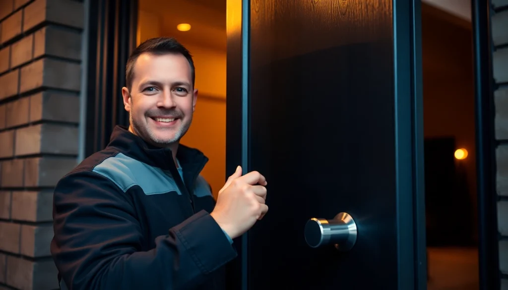 Schlüsseldienst Bretten: Techniker öffnet behutsam ein Schloss ohne Beschädigung.