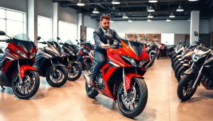 Motorrad Ankauf bei einem professionellen Kaufprozess mit verschiedenen Motorrädern.