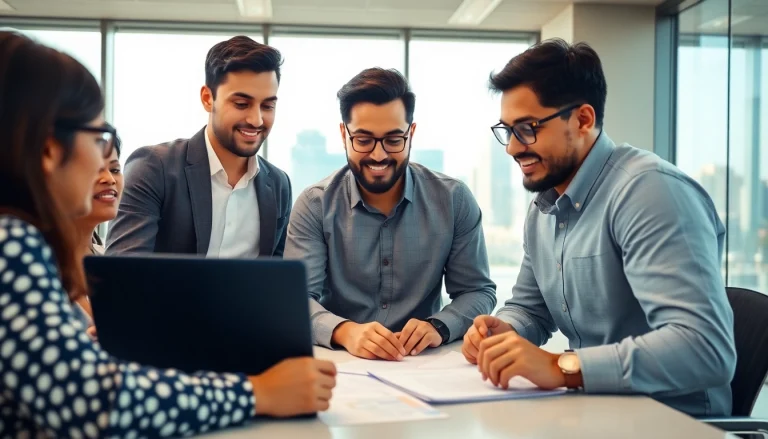 Showcasing kolkata entreprenure collaborating with colleagues in a vibrant office space.