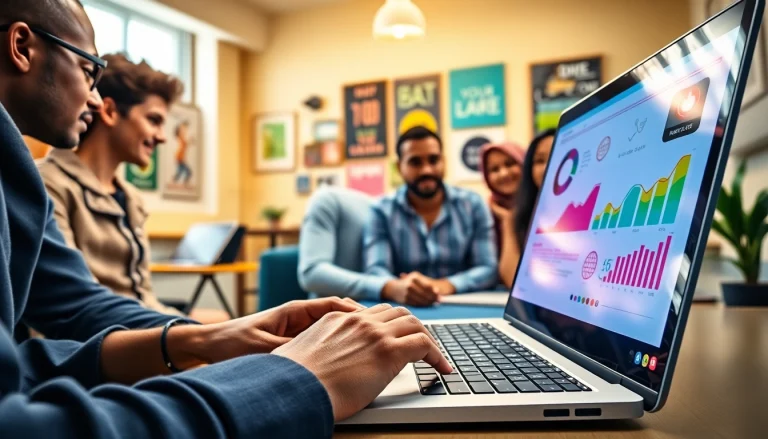 Increase your reach with expert strategies from https://boost-social-media.com in a vibrant office setting.