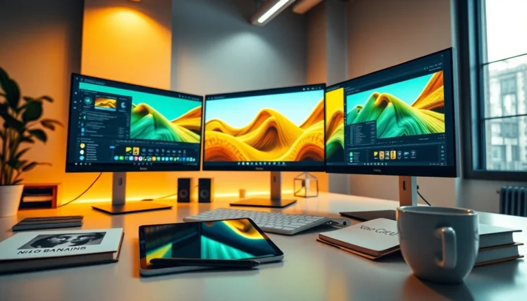 Nano Banana Pro AI image editor displayed in a modern digital workspace with vibrant art and editing interfaces.