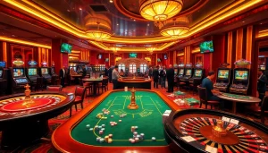 Spectacular casino scene showcasing the excitement of gambling at https://s8net.com/ with vibrant tables and interactive gaming.