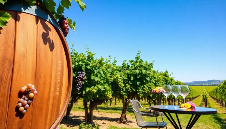 Enjoy a serene atmosphere at a winery Sacramento with lush vineyards in the background.