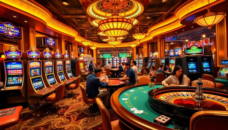 Experience the excitement of 389WIN with vibrant games and luxurious casino settings.