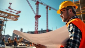 New York Construction Manager supervising a busy construction project, ensuring safety and efficiency.