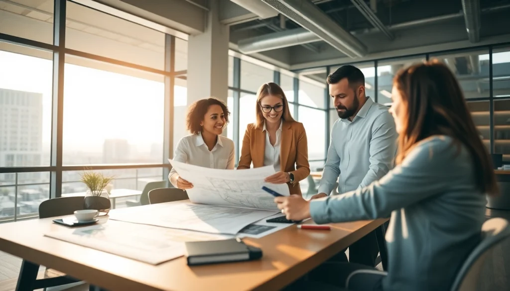 Engage with 2020group.co.za, showcasing professional town planners collaborating in a bright office.