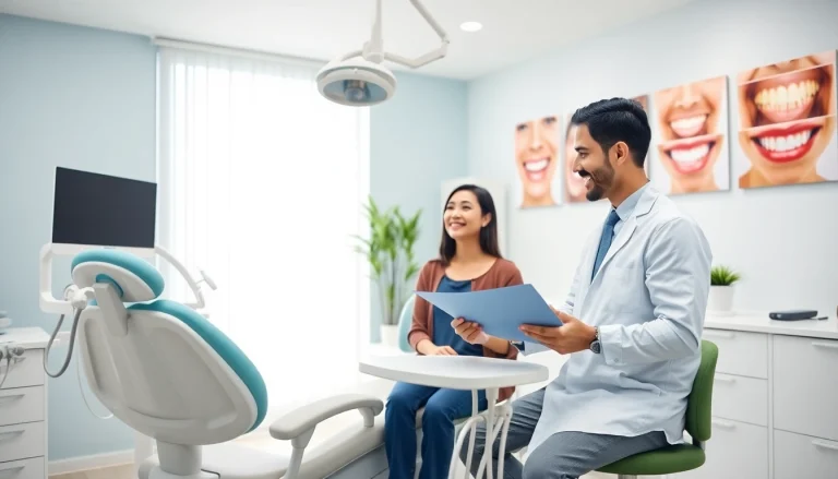 Veneers Malaysia consultation scene in a modern dental clinic.