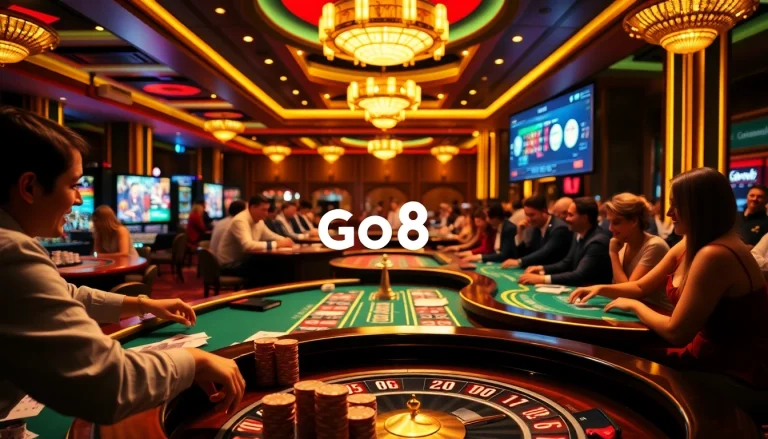 Experience thrilling gameplay at Go8 with vibrant casino tables and exciting action.