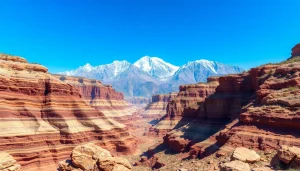 Analyze geology through distinct geological formations and colorful rock layers.