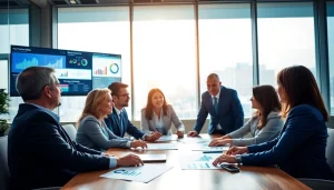 glownexis.com에서 전문가들이 협력하여 비즈니스 성장 아이디어를 논의하는 모습