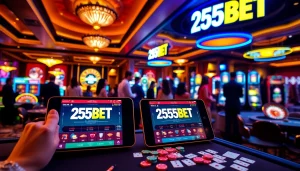 Experience the excitement of the 255BET App with online casino games and vibrant visuals.