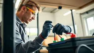 Learn how to charge golf cart batteries safely with a technician connecting charger cables.