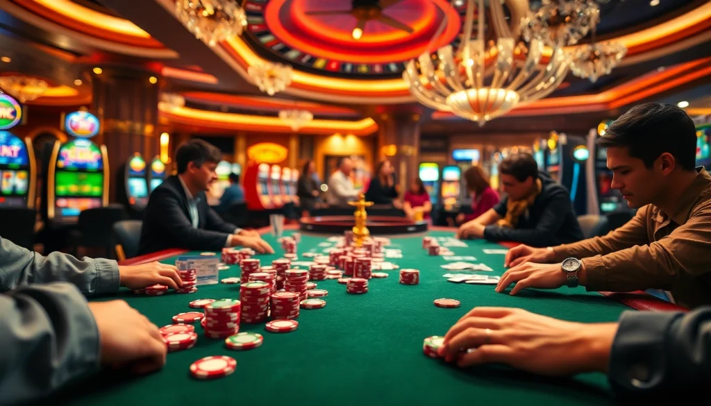 Exciting poker game at 888b.com casino with chips and cards in action