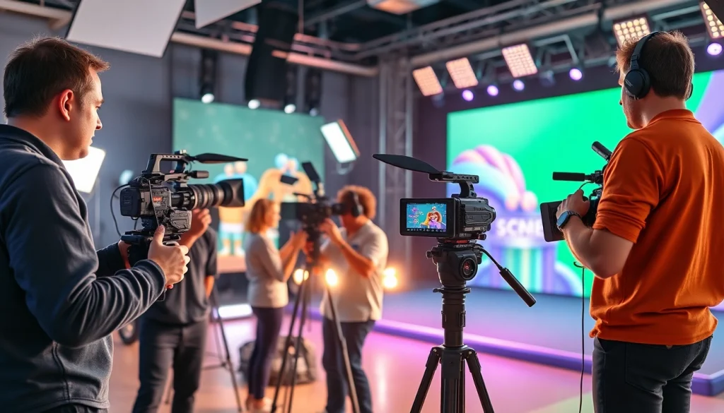 Video Production Company Phoenix team creating engaging content in a dynamic and vibrant studio