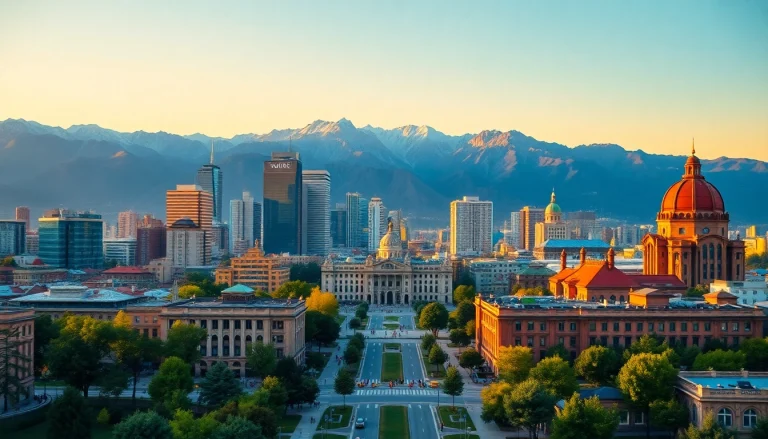 Experience the beautiful city of Almaty, Kazakhstan, through https://albmaftoh.com's stunning visuals of its skyline and mountains.