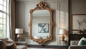 Enhance your space with a stunning mirror from https://merithome.co.uk, displayed elegantly in a luxurious setting.