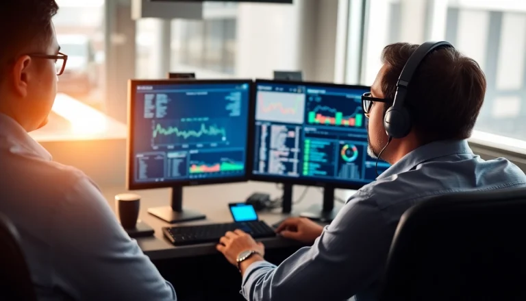 Truck Dispatch Service: Dispatcher at work optimizing freight logistics and planning loads.